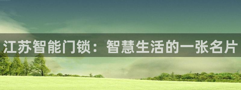 利记官网加盟：江苏智能门锁：智慧生活的一张名片