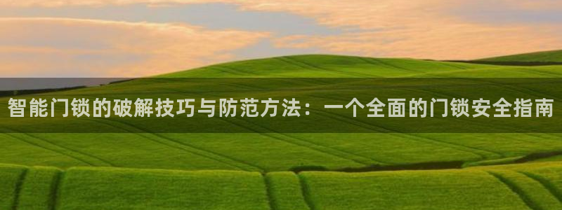 利记平台官网：智能门锁的破解技巧与防范方法：一个全面的门锁安