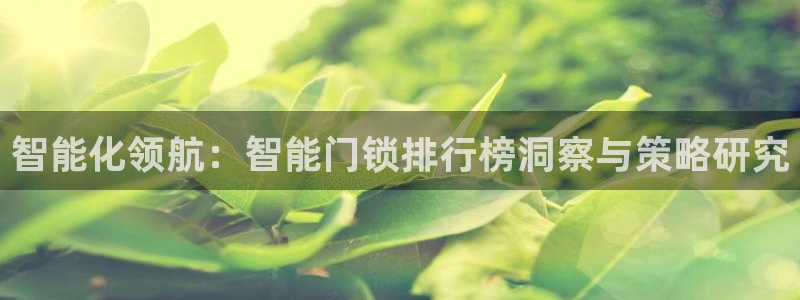 利记集团官网：智能化领航：智能门锁排行榜洞察与策略研究