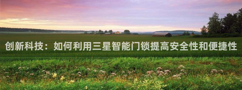 澳博官网app利记网址：创新科技：如何利用三星智能门锁提高安