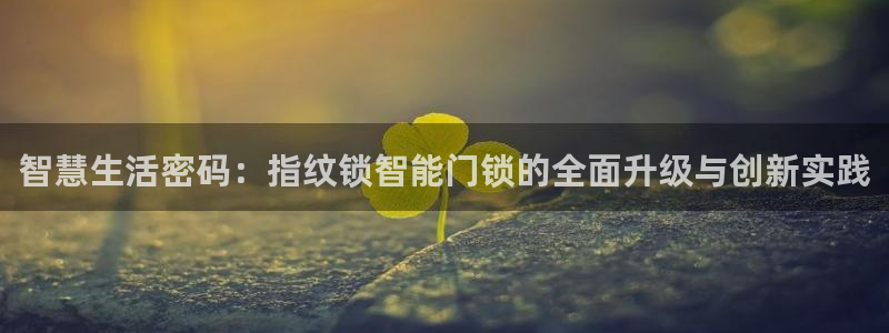 利记集团官网：智慧生活密码：指纹锁智能门锁的全面升级与创新实
